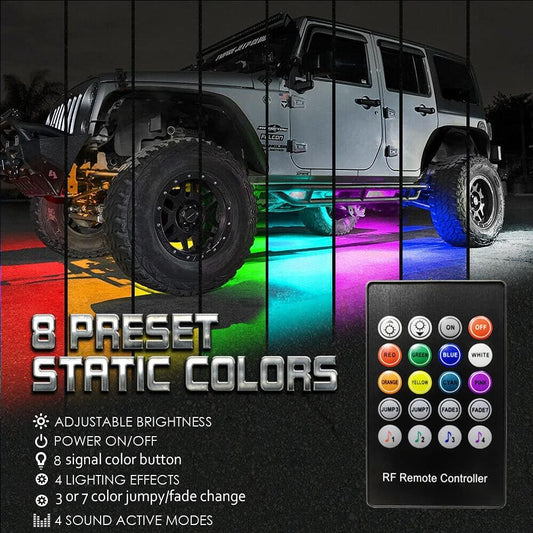 RGB LED Car Underglow Kit – App & Remote Control, 16M Colours & Music Mode