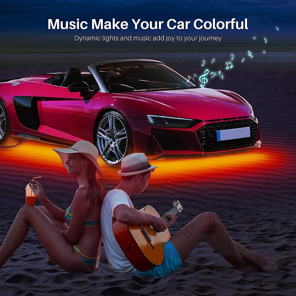 RGB LED Car Underglow Kit – App & Remote Control, 16M Colours & Music Mode