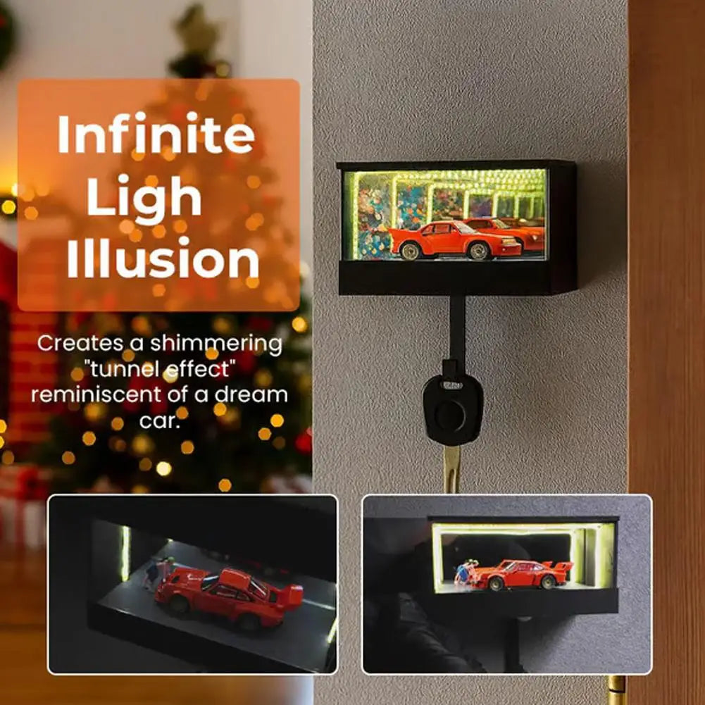 Illuminate Your Keys with the 3D Printed Wall Mount Car Key Holder Featuring LED Light - A Must-Have Organizer for Car Lovers!
